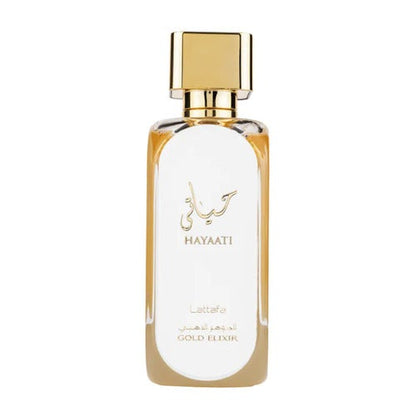Perfume Árabe Hayaati Gold Elixir – Lattafa 100ml | Perfume árabe unisex elegante y envolvente